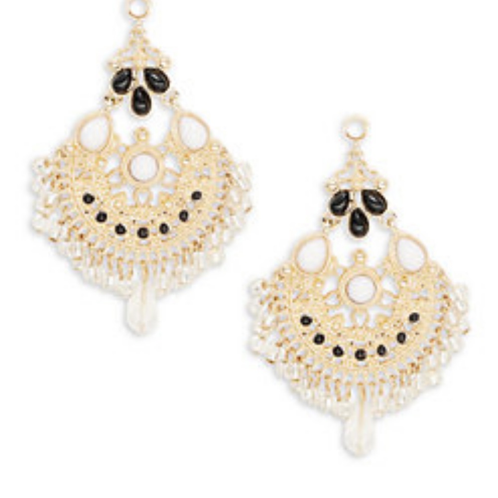 Beaded, Gold Chandelier Earrings by Lord & Taylor